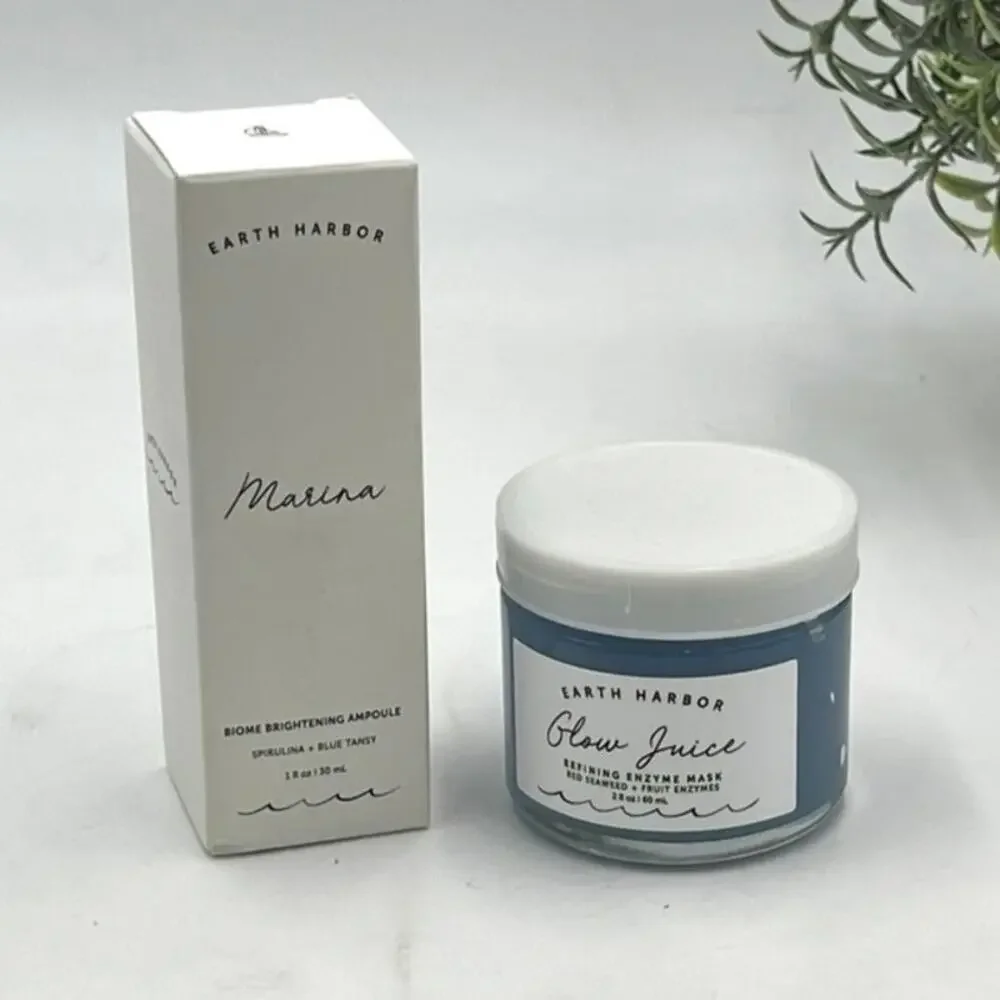 Earth Harbor MARINA Biome Brightening Ampoule w/ GLOW JUICE Refining Enzyme Mask